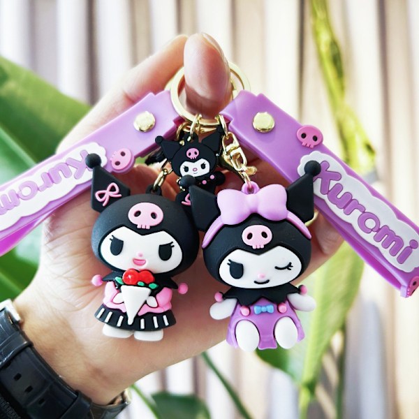 Sanrio Kuromi e Cartoon Doll Hänge Dekoration Bil Nyckelring Skolväska Deko A5 A3