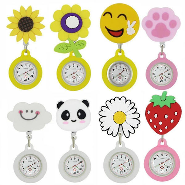 Kærlighedshjerte Sygeplejerske Lommeur Smuk Solsikke Sol Måne Sky Pendant Hængende Quartz Lomme Retractible Justerbare Ure