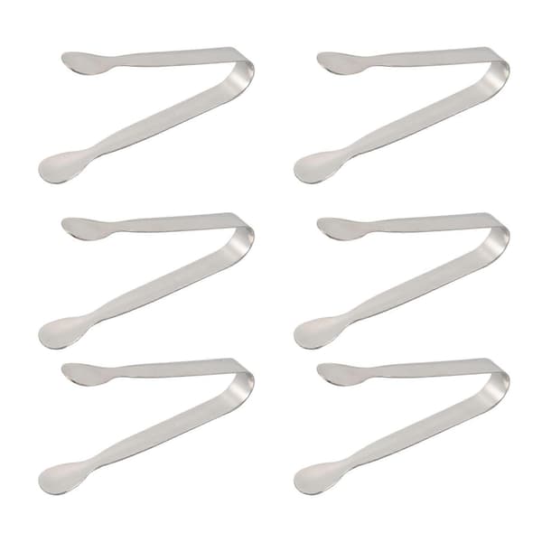 6 STK Mini Små Tang, 4,25 Tommer Rustfrit Stål Små Tang til Servering af Mad, Holdbart Køkken 304 Rustfrit Stål Silver