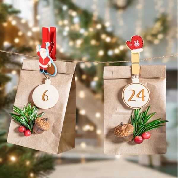 30 stk. juletreklips, mini klesklyper julepynt