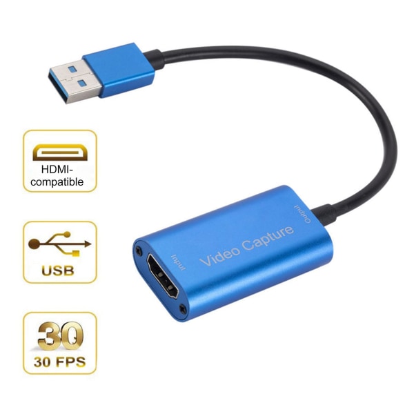 Bærbart videoopptakskort med høy oppløsning, lav latens HDMI-kompatibel med USB 3.0 spillopptaksenhet for direkteavspilling