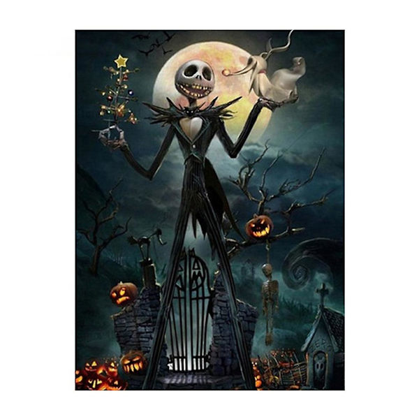 Timanttimaalaussetti aikuisille, 5d täydellinen timanttiompelusarja, Halloween-aavekallotimanttimaalaus, kodinsisustus, huonekoristelu, toimistokoristelu,