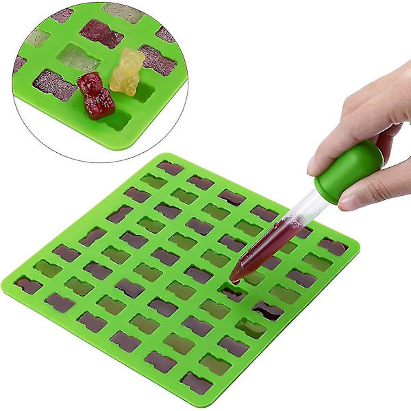 3 pakkausta 53 ontelon karamelli silikonimuotteja ja jääpalamuotteja -acsergery Gummy Bear -muottien lahja