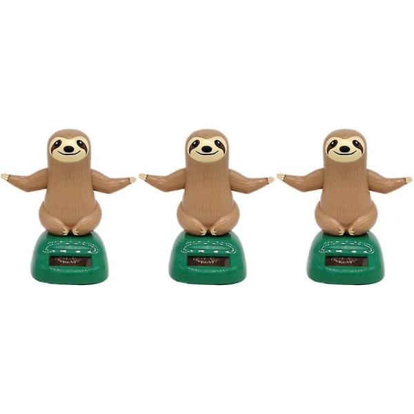 3 st Power Bobble Heads Animal Dashboard Head Shaking Toys Sloth Animal Figur