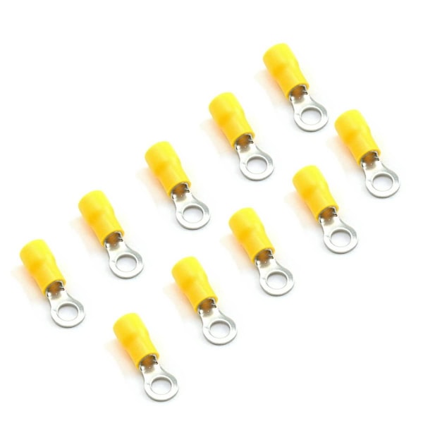 10 stykker gul 5,3 mm isoleret krympering Elektrisk konnektor terminalstik