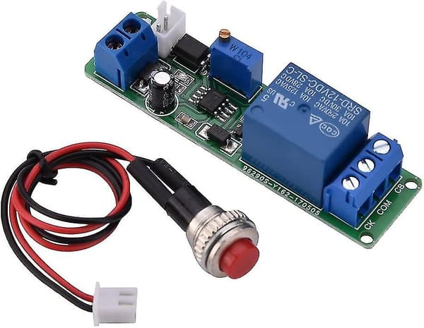 DC 12V Timer-omkopplingsmodul, Högprecisions Justerbar Fördröjningstimer Relämodul, Tidsintervall 1~10 sekunder