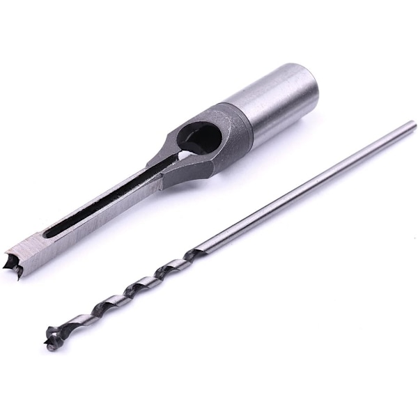 Högkolstål Träbearbetning Kvadratiska Hålborr Bits Mortising Mejslar Set, Träbearbetning Hål Såg Verktyg Mortise Mejslar Borr Bits Set (3/8 Tum (9,5mm))