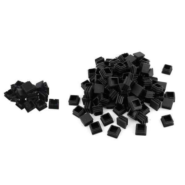 120 stk. Plastfirkantede Rørindsatser Endeproppe Sorte 20mm X 20mm & 25mm X 25mm
