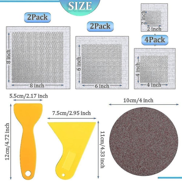 18 stk Gipsvegg Reparasjonslapper 2/4/ 6/8 Tommer Selvklebende Aluminiumslapper