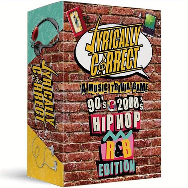 Lyrically Correct 90-tallets og 2000-tallets Hip Hop og R&B Musikk, Trivia Kortspill, Familietreff, Voksenspillgaver