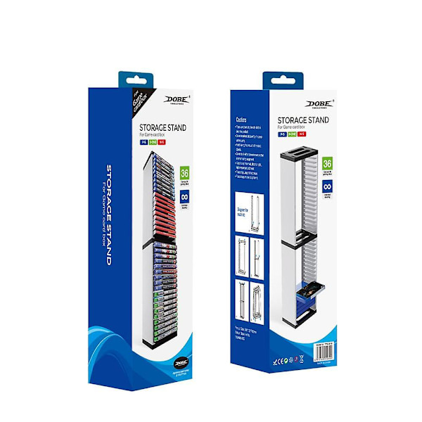 PS5 Spelhållare Spel Förvaring Organizer - 36 CD Spelhållare Disk Tower För PS5 - Spelbox Förvaringstorn