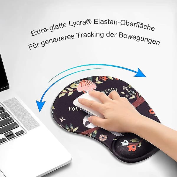 Musematte med gelpute Ergonomisk musematte med håndleddstøtte Musematte hånd