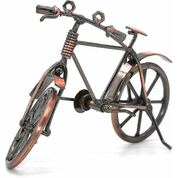 Metallskulptur Retro klassisk handgjord järnmotorcykelcykel Unik metallkonstdekorationsprydnader för cykelälskare