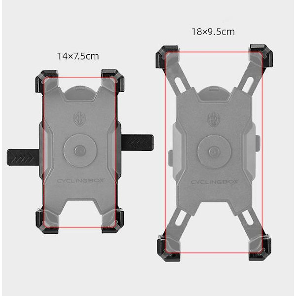 Pyörän Puhelinteline Metalli Moottoripyörän Älypuhelimen Pidike Ohjaustanko 360 Asteen Kierto 4,5-6,8 Tuuman Älypuhelimille Samsung S10 S9 S8 S7 Iphone (takapeilitila)