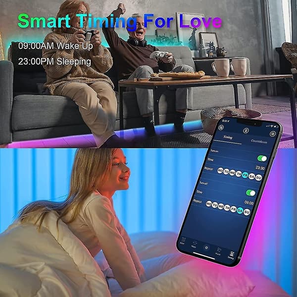 Led-stripe 5m Bluetooth. Smd 5050 Led-striper. Musikalske Rgb-striper. App-kontroll