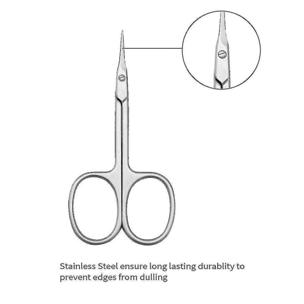Øjenbrynsaks Død Hud Rustfrit Stål Makeup Skønhedsskærere Værktøj|Neglebåndssaks(sølv)