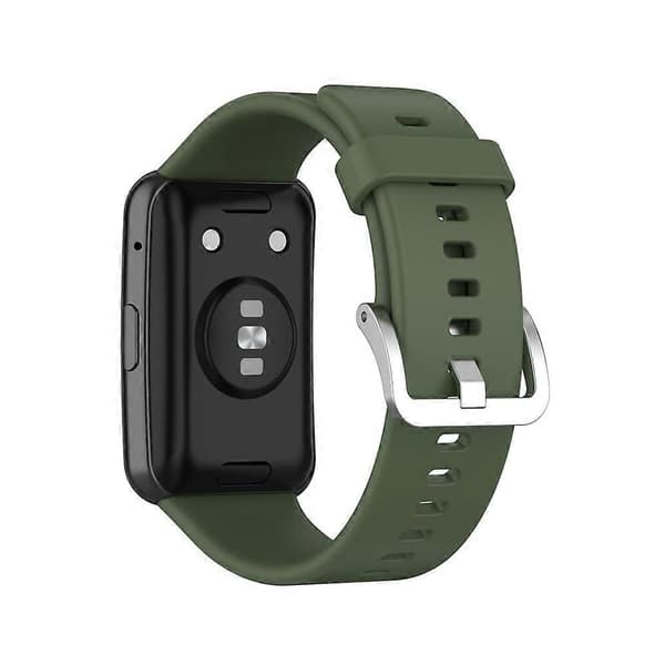 Blød silikone urrem til Huawei Watch Fit - Mørkegrøn Dark Green