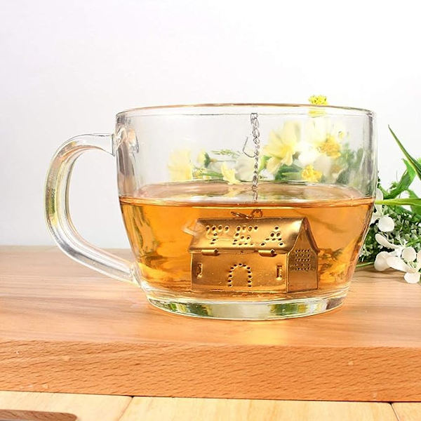 Te-infuser Te-si, Rustfrit Stål Te-brygger med Drypbakke Mesh Te-si Kæde Hængsel Mesh Te-kugle Velegnet til Te-tilbehør