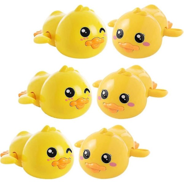 6 stk Float Duck Baby Badeleke Mini Ducky Animal Wind Up Clockwork Leker Dusj
