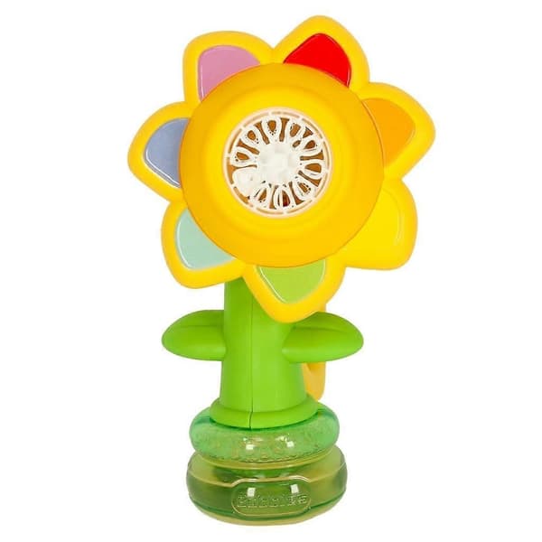 Såpbubblemaskin blomform grön med ljus, laddbar USB, 3+ 430