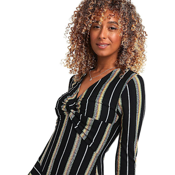 Joe Browns Kvinders Asymmetrisk Diagonal Stribet V-Hals Kjole