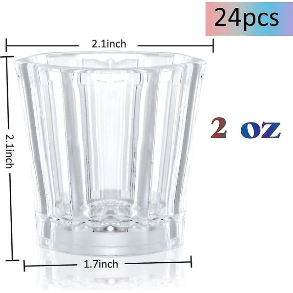 Lysende shotglas, sæt med 24, festartikler, shotglas til voksne, LED-blinkende drikkeglas, der lyser i mørket