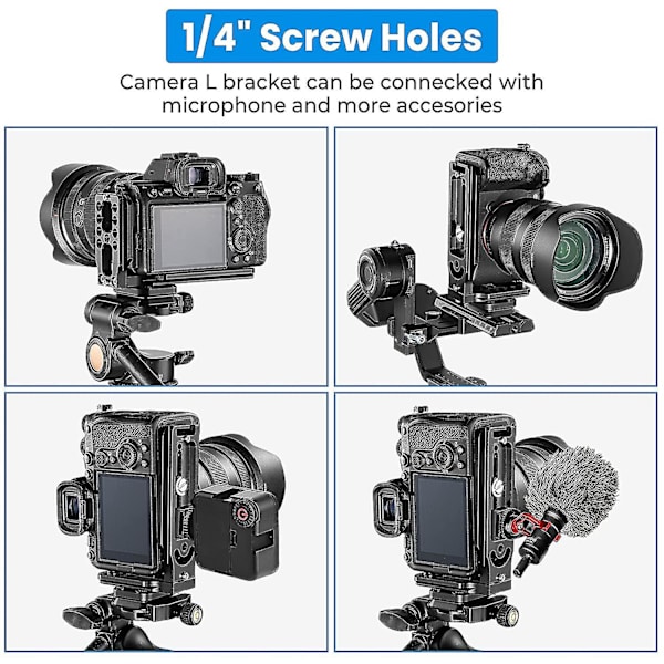 DSLR-kamera L-fäste Stativ Snabbkopplingsplatta för Canon Nikon Sony Dji Osmo Ronin Zhiyun Stabilisator