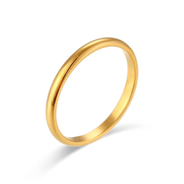 Ebelle Vandtæt Rustfrit Stål Ring 2mm 4mm 6mm Basic Style Stakbare Ringe til Mænd Kvinder 2mm Gold 52