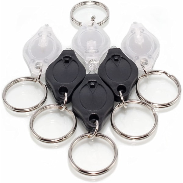 6 kpl Mini LED-avaimenperä taskulamppu