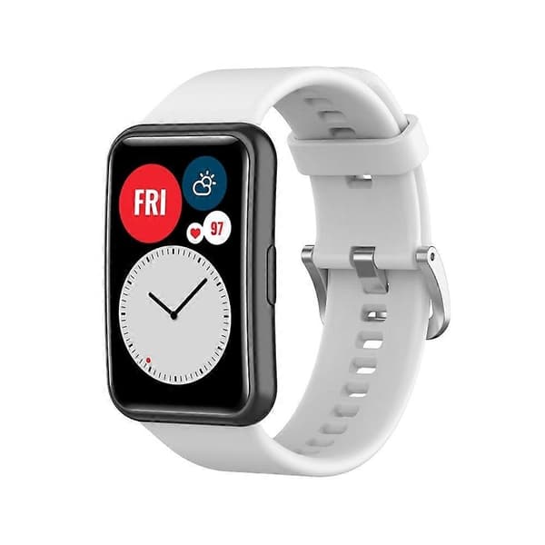 Blød silikone urrem til Huawei Watch Fit - Hvid White