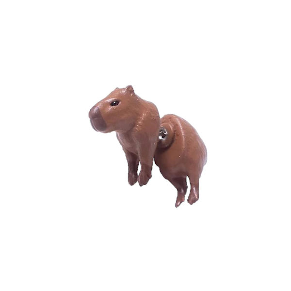 Håndmalede Capybara-øreringe 3D-trykt 1 par Capybara-øreringe som gave til Capybara-entusiaster