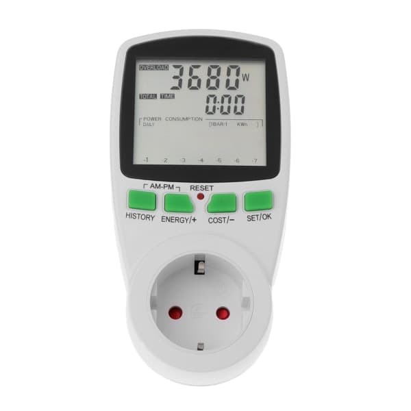 Bærbar EU strømmeter wattmeter for hjemmet