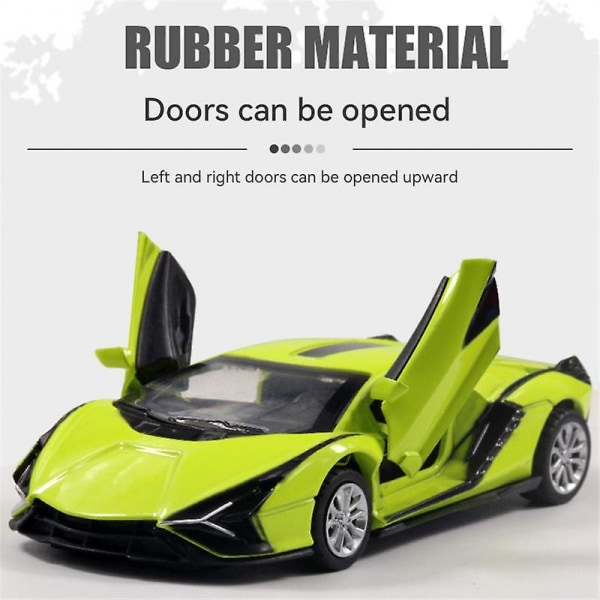 1:36 Lamborghini-simulaatio Lightning Alloy Car Model Boy Door Opening Back Force Lasten