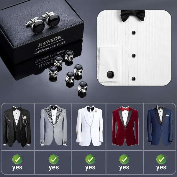 Manschetknapper og Tuxedo Skjorte Knapper til Mænd, Manschetknapper til Mænd med Tuxedo Skjorte Knapper, Manschetknapper og Nitter Gave zdq