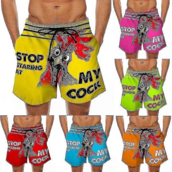 Roliga Cock Banana Print Baddräkter Badbyxor Trunkar Strand Simning Board Shorts Snabbtorkande Byxor Herrar Surffing Shorts Homme 5xl