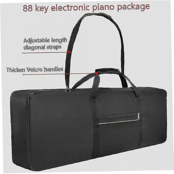 Vadderat Bärfodral för Elektroniskt Keyboard, Oxfordmaterial 88 Tangenter Piantillbehör Pianoväska