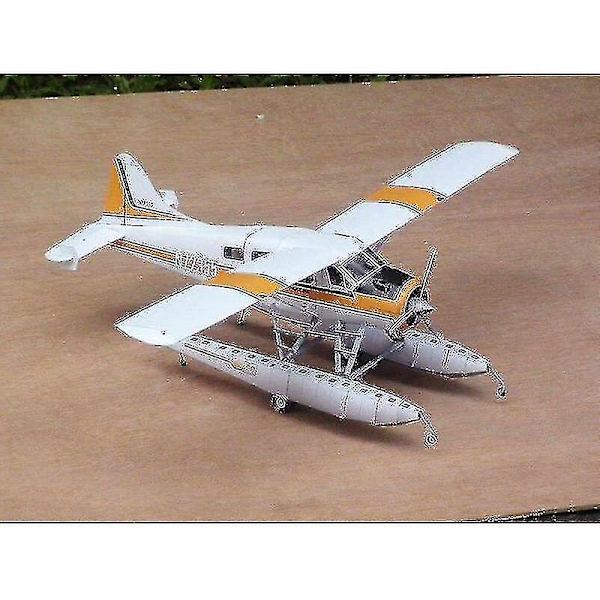 Hmwy-diy 1:32 45cm Dhc 2 Beaver Seaplane Kokoa käsin 3d-palapelipeli Lasten lelu|lentokone Paperimalli