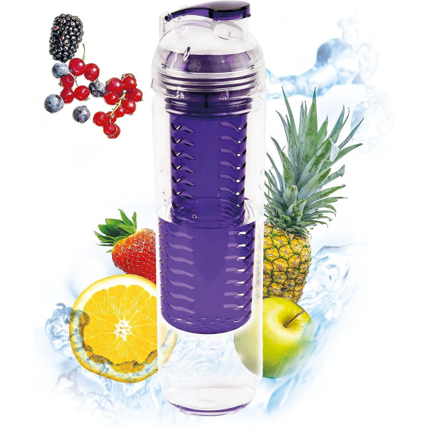 Drinking Bottle With Fruit Infuser 800 Ml Tritan For Sports And Leisure