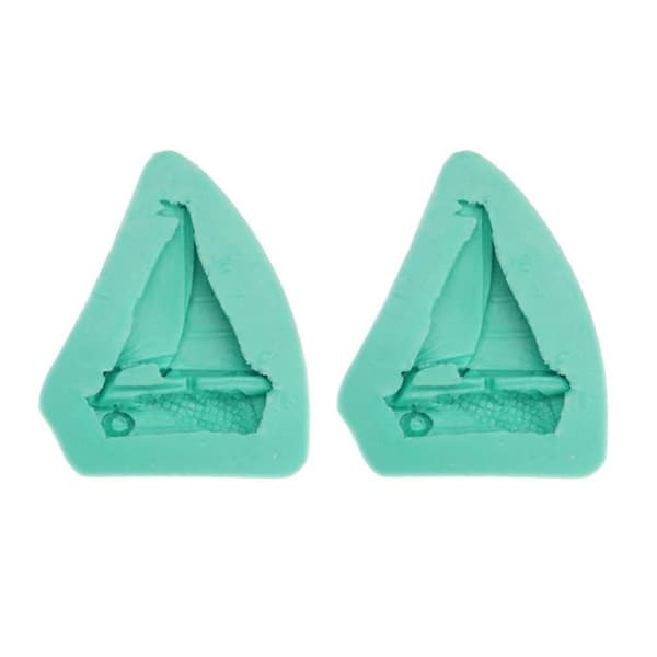 Fondantform Silikonkakform för bakning, 2 st gröna fiskebåtar
