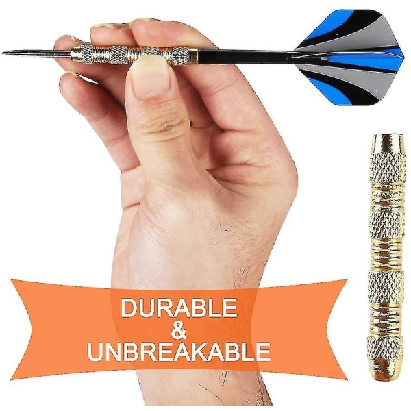 18-pack Stålspets Dartset - Dartnålar + Dartstav + Dartvingar - Professionell