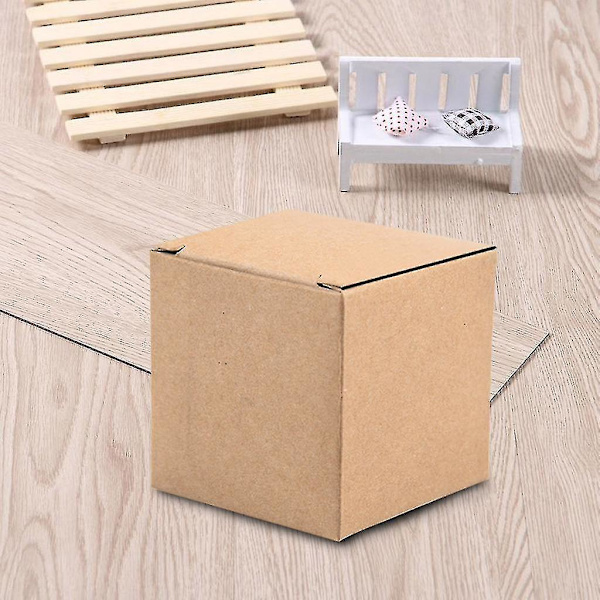 Kraftpapirboks Folding Candy Box Julebryllup Candy Box Cupcake Bokser 50 stk