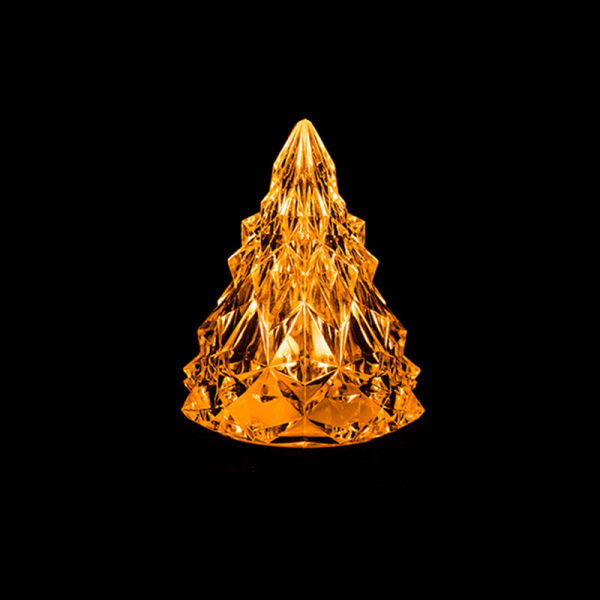 [3 Pack] Nattlys Krystall Mini juletrelys Flammeløs LED (gult lys)