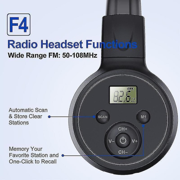 FM Radio Hodetelefoner Best Mottak Foldbar FM Headset Radio FM 50-108mhz