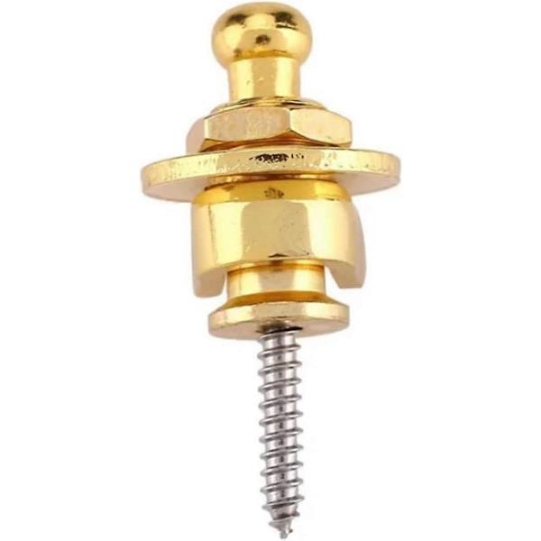 1 st gitarrremlås förkromad Straplock-knappstil Straplocks elgitarr basremlås (färg: guld)
