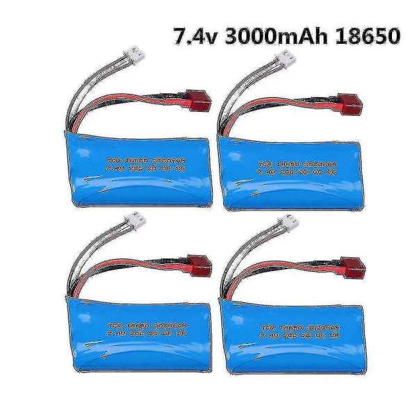 18650 7.4v 3000mah Lipo Batteri 2s For Wltoys 12423 10428 12429 12401 12402 12402a RC Bil Reservedel