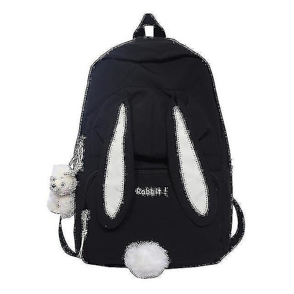 Söt kanin ung flicka skolryggsäck kvinnlig stor kapacitet Kawaii ryggsäck Mochila rosa damväska nylon tecknad skolväska