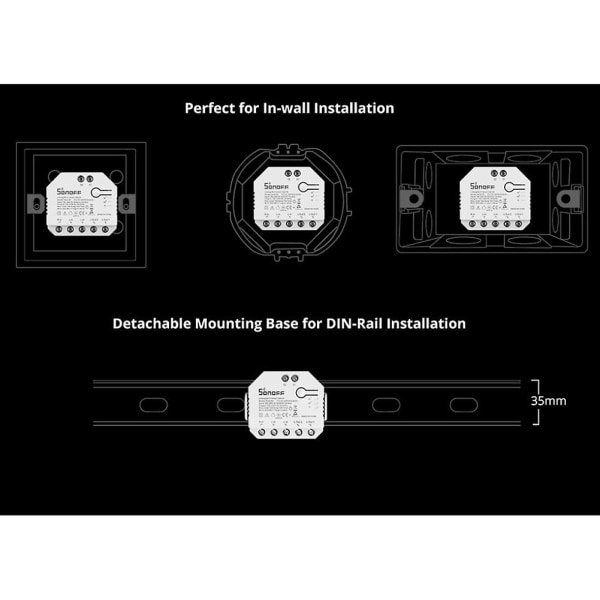 Sonoff Dual R3 Smart Wifi Switch 2-vejs styring DIY Mini Switch Strømmåling 2-gang Stemmestyring
