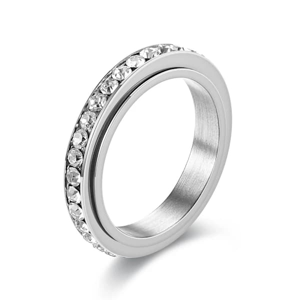 Roterbar stressreducerende ring, sølv, 18,2 mm silver