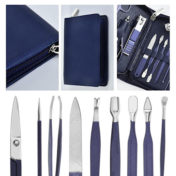 Professionell Pedikyrset i Rostfritt Stål - Nagelsax, Grooming Kit med Reseväska (Storlek: 4-delars Set)