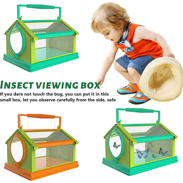 Insect Observation Box, Outdoor Bug Insect Viewer Magnifier Box, Diy Portable Breathable Insect Collecting Habitat For Kids Scienc